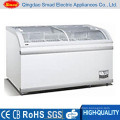 500/700L big capacity supermarket sale top open door deep type display deep chest freezer